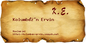 Kolumbán Ervin névjegykártya