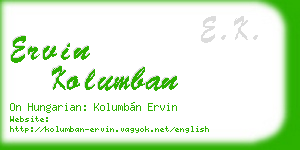 ervin kolumban business card