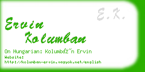 ervin kolumban business card